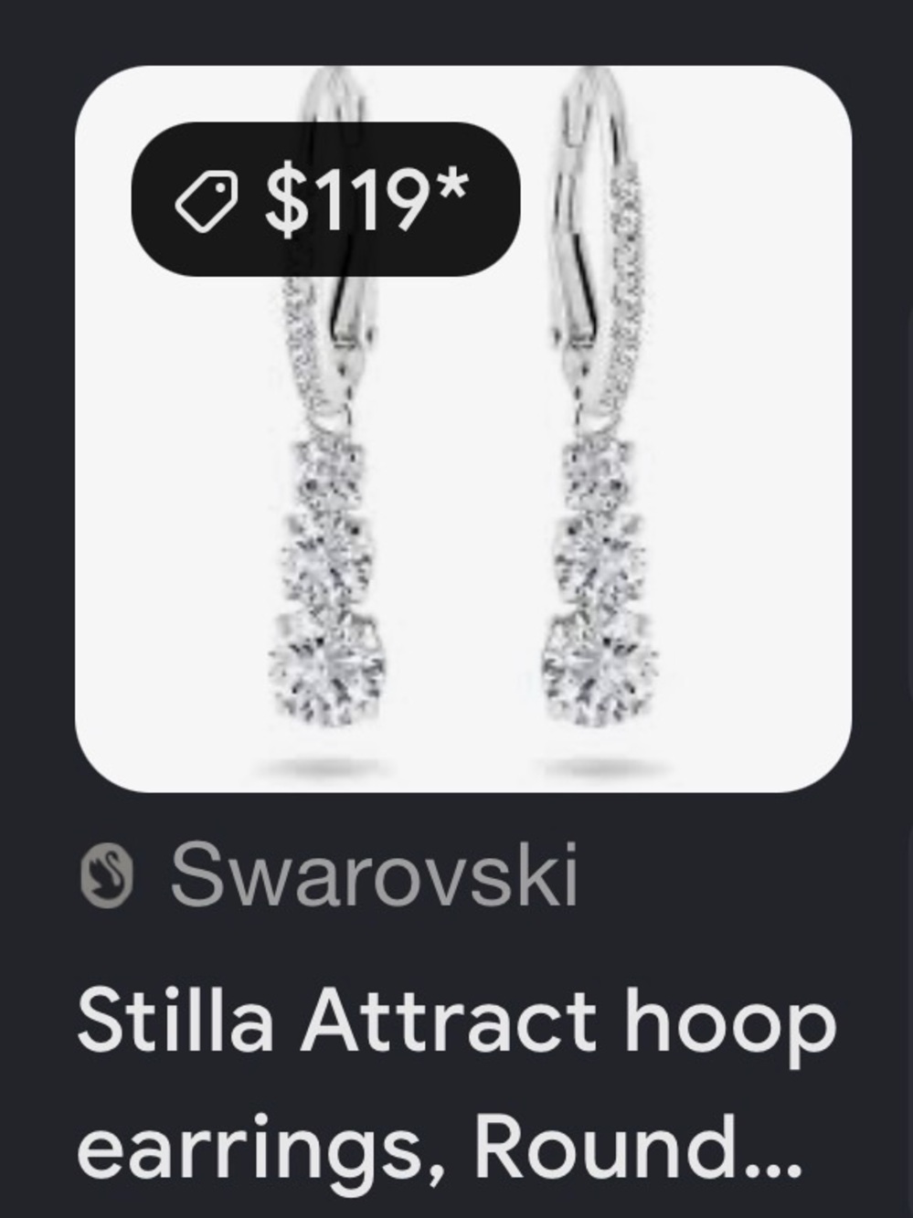 Swarovski Stilla Attract Trilogy Drop